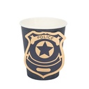 8 gobelets police carton marine et or 255ml