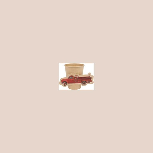 8 gobelets pompier carton kraft rouge et or 255ml