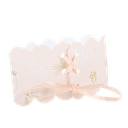 8 ronds de serviette boho blush et or 16x4cm + ruban satin blush
