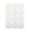 24 stickers merci jolis brins blancs et or 5 cm