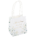 6 sacs cadeaux merci de partager …,sauge  blancs, vert sauge et or  10 x 11 x 7 cm + anses bl