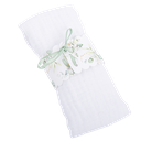 10 ronds de serviette sauge green blancs, vert sauge et or 16 x 4 cm + ruban satin vert sauge