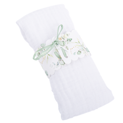 10 ronds de serviette sauge green blancs, vert sauge et or 16 x 4 cm + ruban satin vert sauge