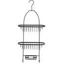 Serviteur metal 2 paniers/porte savon - noir mat