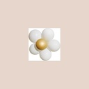6 marguerites ballons blanches et or 36 ballons