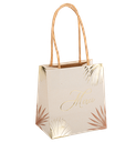 6 sacs cadeaux "merci" exotique mood sable, camel et or 10 x 11 x 7 cm + anses