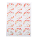 24 stickers merci romantique flowers blancs, dégradé de roses et or 5 cm