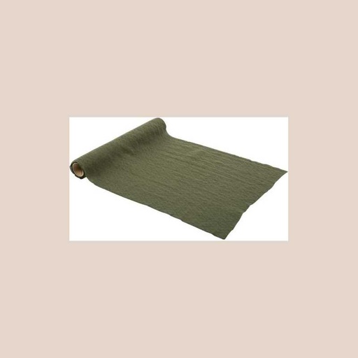 Chemin de table tissage jacquard kaki 28cmx5m