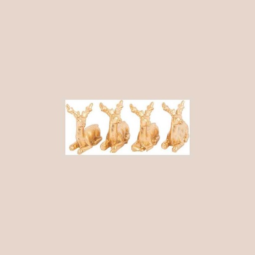 4 cerfs résine or 3x3cm
