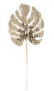 Branche feuille de scindapsus paill ettes champagne 59cm
