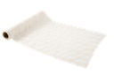 Chemin de table voile brodé macramé ivoire 25 cm x 3m