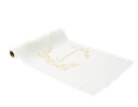 Cdt communion mousseline blanche lisere vegetal or 28cm x 5m