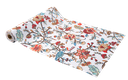 Chemin de table  suzy fleuris  tissu blanc imprimée  corail 