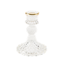 Bougeoir garance verre transparent et lisere or diam 8 x 10.3 cm