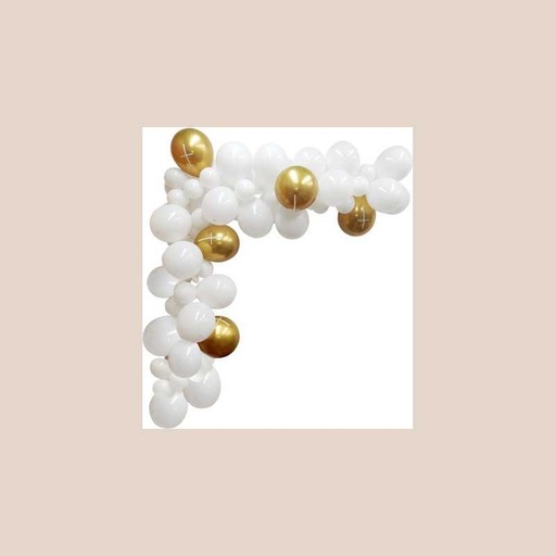 Kit arche de 85 ballons la religieuse blanc et or avec croix