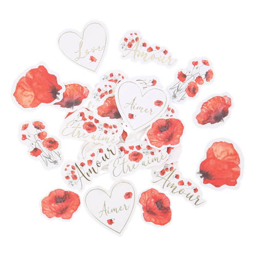 100 confettis poppy love coquelicot