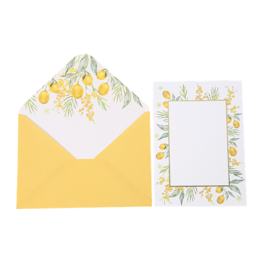 10 invitations / cartes de vå“ux mi mosa, citrons,