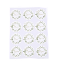 24 stickers merci botanique feuillages et or  5 cm