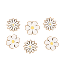6 stickers marguerites en bois blan c et jaune dia