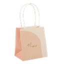 6 sacs merci curve nude blush terracotta et or 10 x 11 x 7 cm + anses blanches