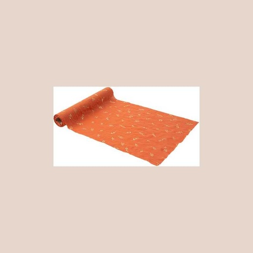Chemin de table jolis brins mousseline terracotta et or 28cmx5m