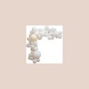 Kit arche de 72 ballons la sublime, blanc, crème et feuilles de palme papier ivoire