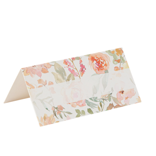 10 marque-places dahlia blancs et couleurs pastel 8 x 4 cm