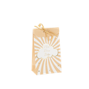 10 sachets "mon doux bébé" baby nude camel, blanc et or 7,5 x 12,5 cm avec ruban satin camel