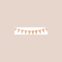 Guirlande "joyeux anniversaire" jolis pois papier terracotta or et paillettes or 3,30m