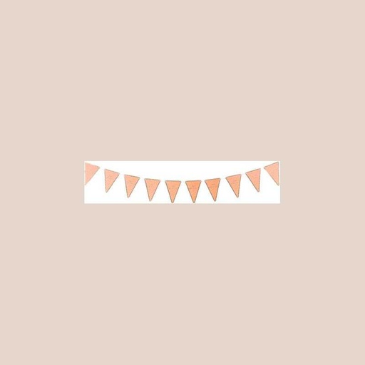 Guirlande "joyeux anniversaire" jolis pois papier terracotta or et paillettes or 3,30m