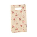 6 sachets à goodies liberty vintage papier beige et rose 10x18x5cm