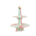 Présentoir mahault pastel et or 35 cm - 2 étages