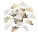 Confettis "joyeux anniversaire" papier or et blanc 2,7x5cm environ 100pcs