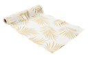 Chemin de table tropicool mousseline blanc et or 28cmx5m