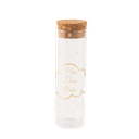Tube à essai "mon doux bébé" nuage lunes et etoiles verre et or avec un bouchon liège diam 3 x 10 cm