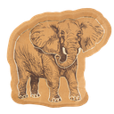8 assiettes éléphant safari kraft moka et or 23 x 22 cm