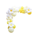 Kit arche de 98 ballons marguerite jaune pale jaune et blanc