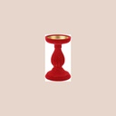 Bougeoir baroque velours rouge ø10,8x17,2cm