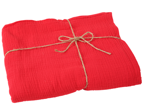 Nappe gaze de coton rouge 1,30x2,40m lavable à 30degres