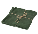 4 serviettes gaze de coton vert anglais 40x40cm lavable à 30degres
