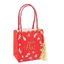 4 sacs "joyeux noël" sweet christmas rouge, blanc et or 10x11x7cm et pomp tassel or+anses