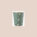 8 gobelets green chic carton vert anglais, blanc et or 255ml