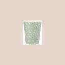 8 gobelets greenery carton vert de gris et blanc 255ml