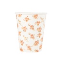 8 gobelets peachy carton rose, pêche et ivoire 255 ml