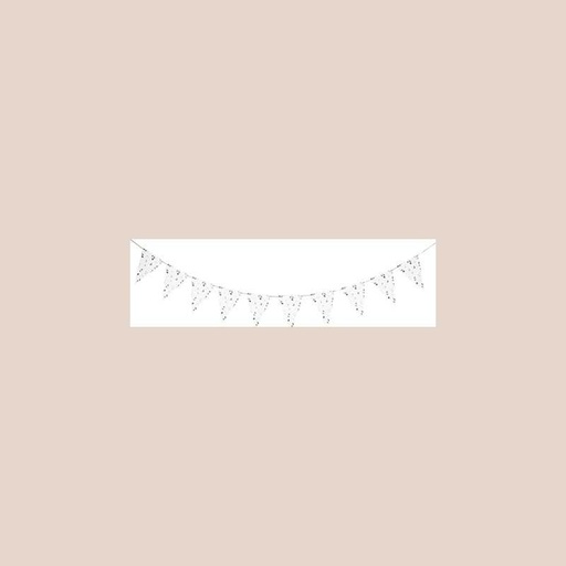 Guirlande jardin botanique papier vert sauge et blanc 2m