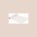 Chemin de table volupté mousseline blanc et or 28cmx5m