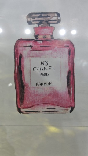 Tableau decoratif parfum  33x43 cm - rouge
