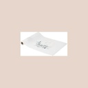Chemin de table "pour la vie" jardin botanique tissu blanc et vert sauge 28cmx3m