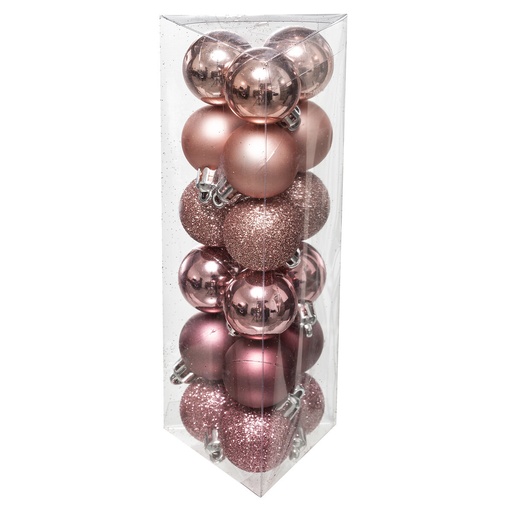 Boule de noel 30mm x18 rose