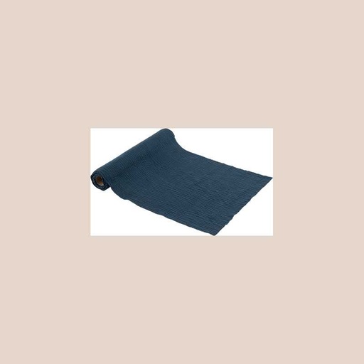Chemin de table gaze de coton marine 30cmx3m